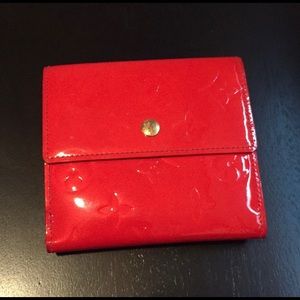 Louis Vuitton red Vernis wallet